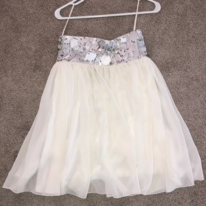 Alice + Olivia white strapless mini dress